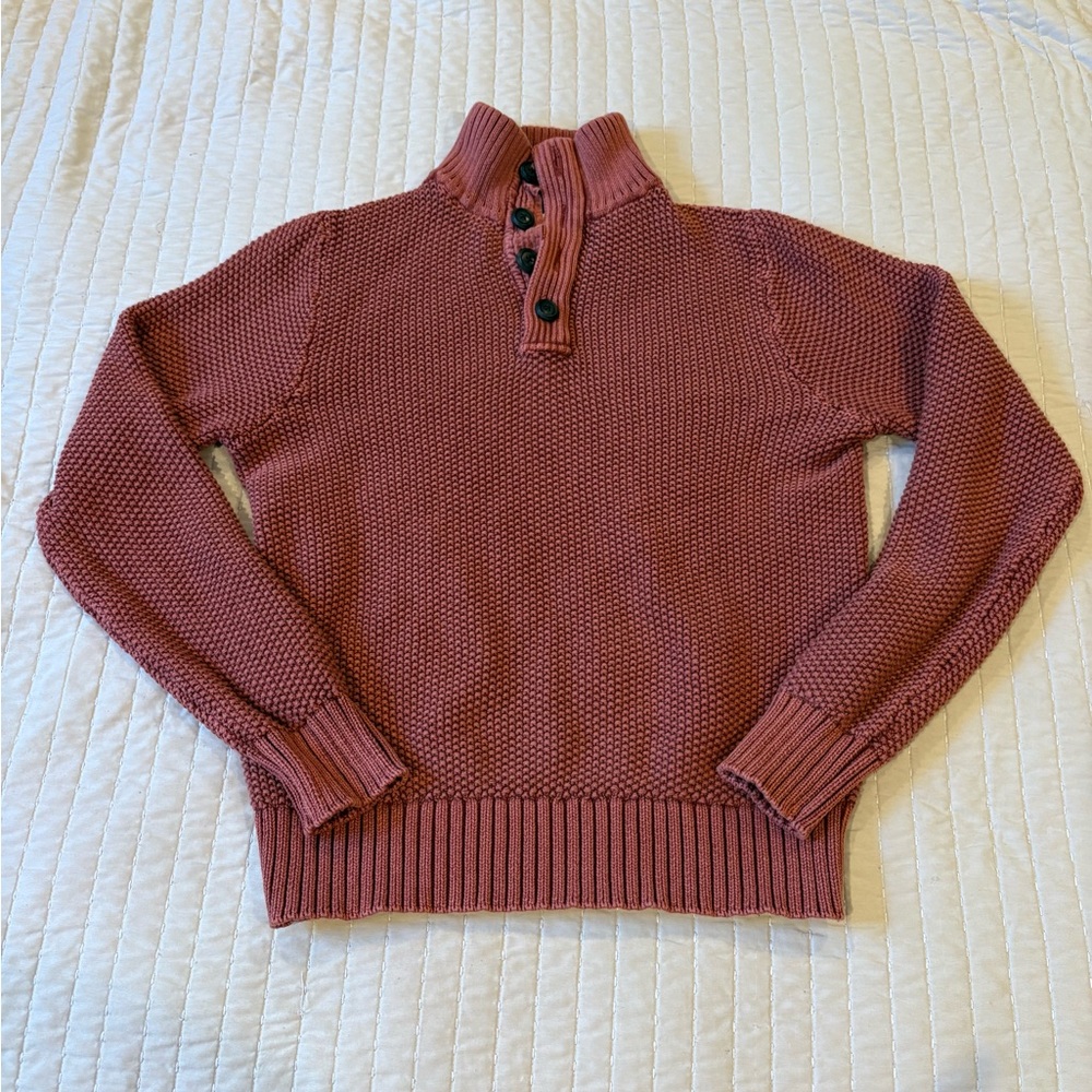 Lucky Brand Women's Quarter Button Sweater - light Mauve